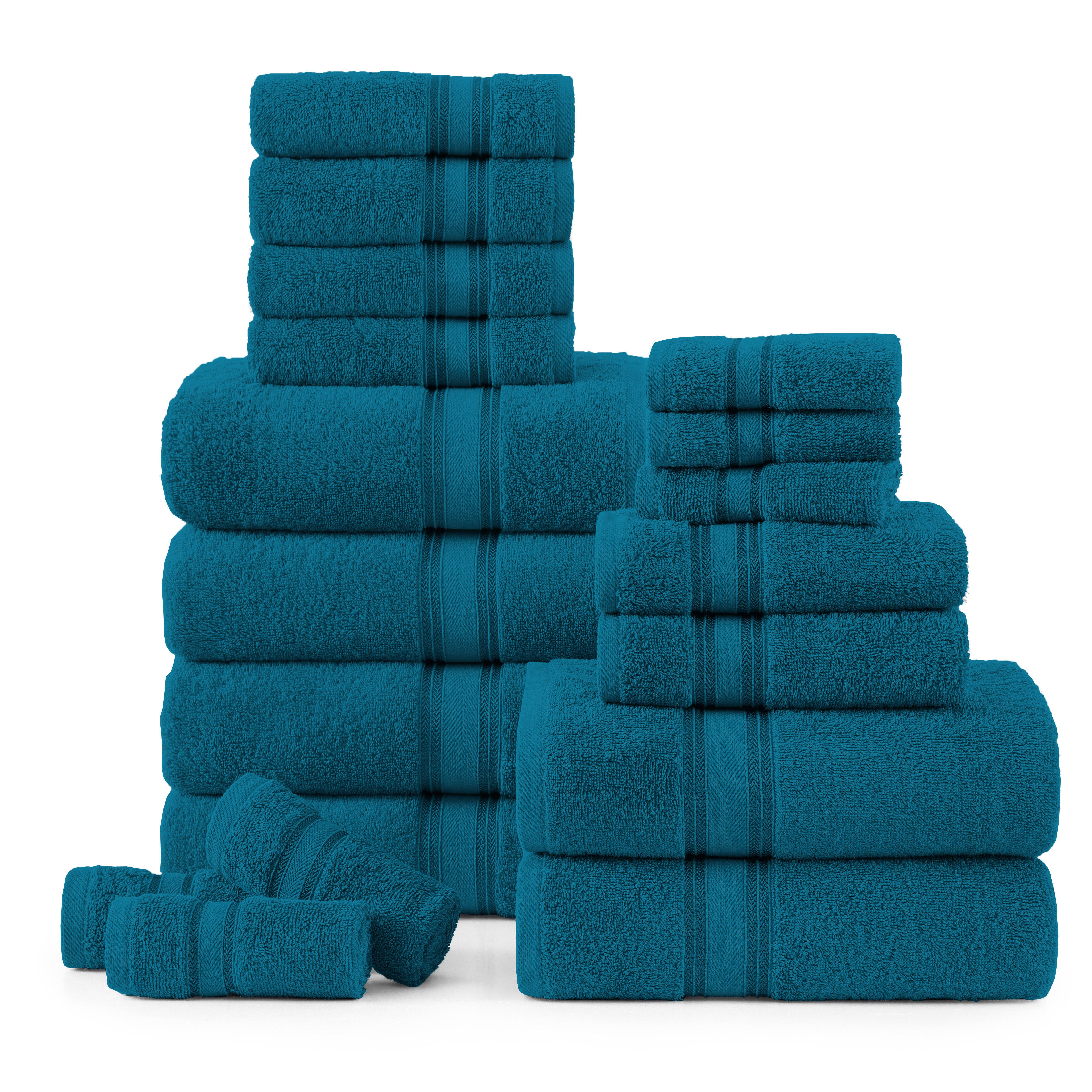 18 Piece Cotton Towel Set 550GSM - Sea Port